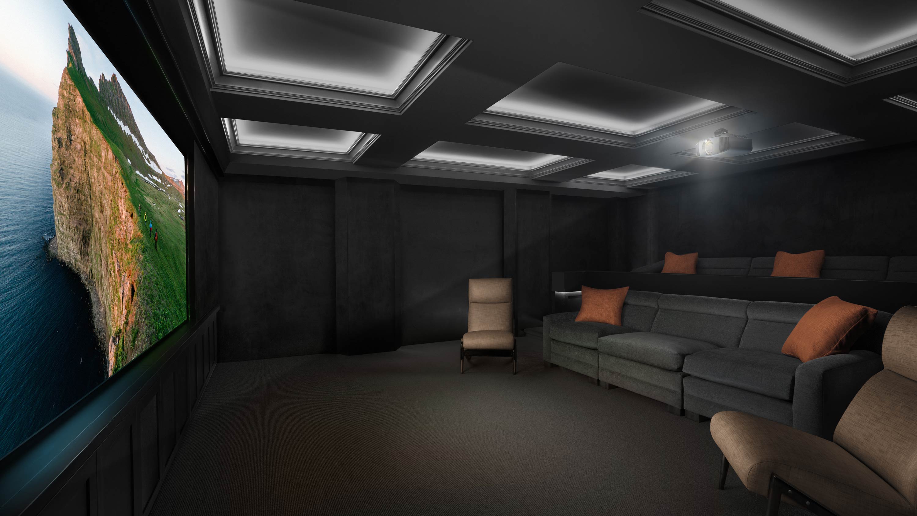Sony Home theater with LED Lighting in the ceiling