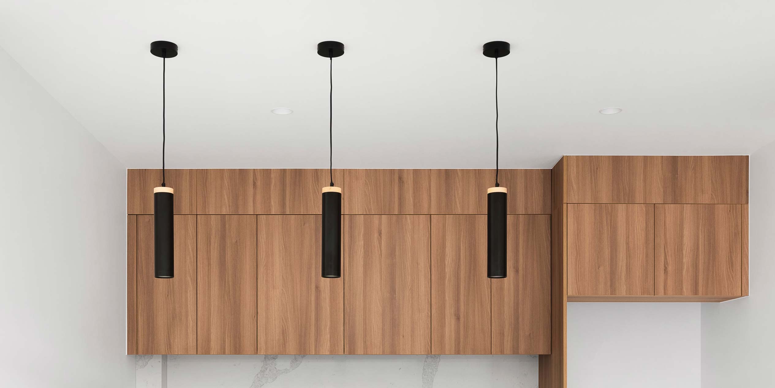 modern design of linear pendants